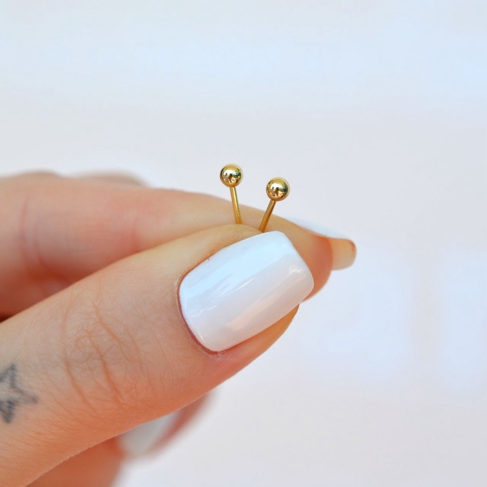 Stud Bead Ball 2mm Earrings 14k Gold Plated Minimalist Dainty Jewelry